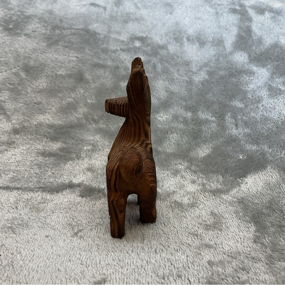 vintage wood grain carved reindeer buck sculpture MCM - Picture 7 of 10